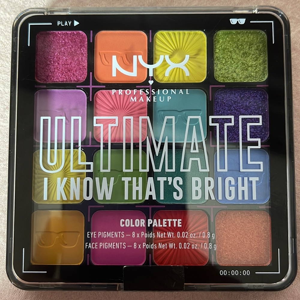 NYX Professional Makeup Ultimate Color Shadow Palette I Know That's Bright-NWT - Picture 2 of 11